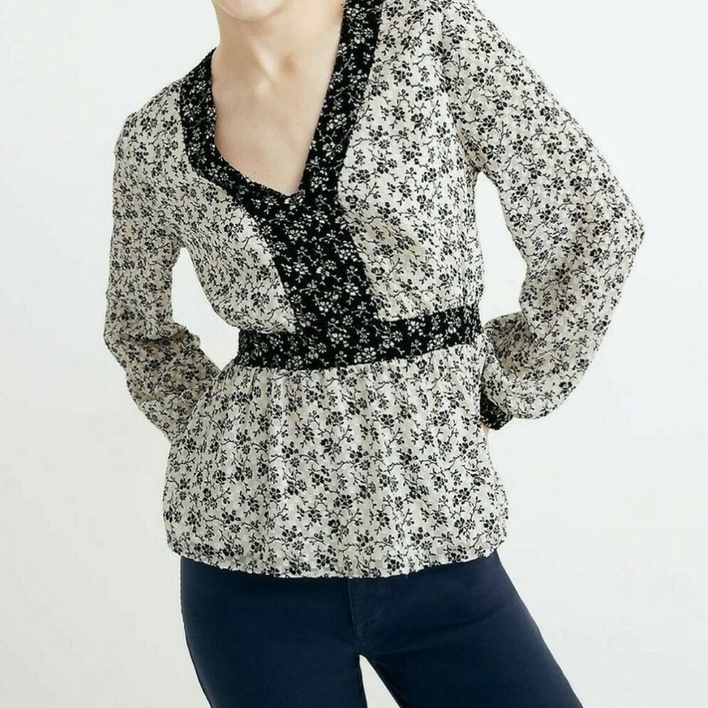Madewell v neck peplum top